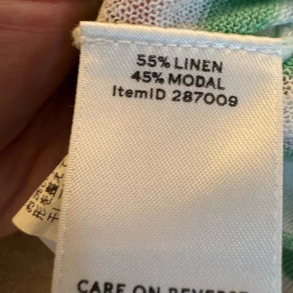 L.L. Bean Mint and White Striped Scoop Neck Sweater - Picture 4 of 8